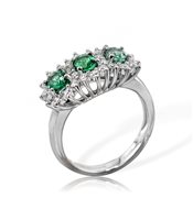 Anillo Mirco Visconti Mujer in Oro blanco Smeraldo 0.87 Ct MV295/SM - MV295/SM